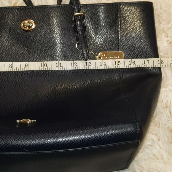 Coach Dark Blue Leather Shoulder Bag - Picture 10 of 11